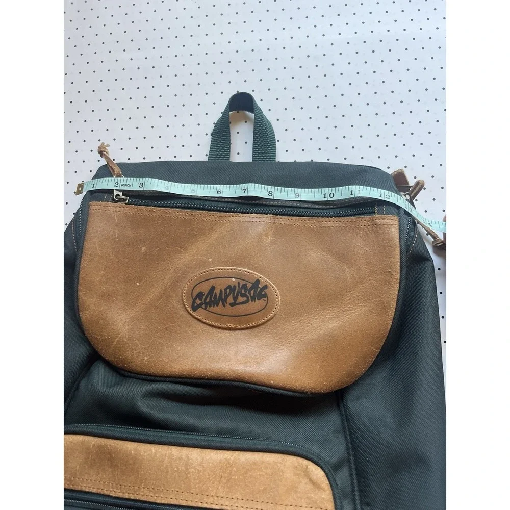 Vintage‎ CampusPak Backpack Brown Leather Trim Laptop School Bag